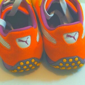 Puma Women's Orange Suede Athletic Sneakers